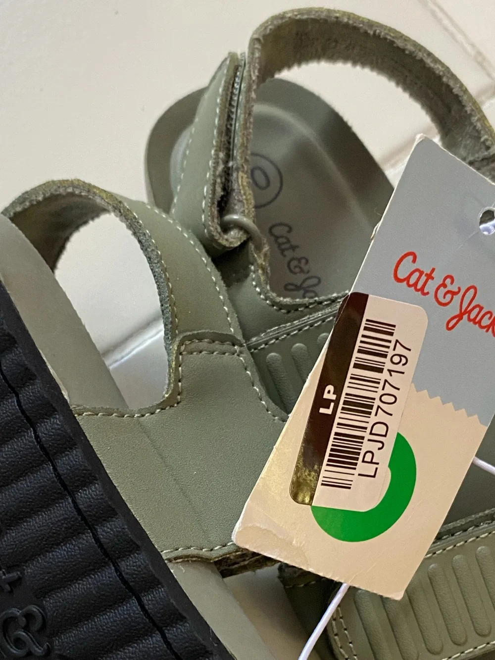 Cat & Jack Kids Kody Sandals Olive Velcro Straps Unisex NWT Size 10